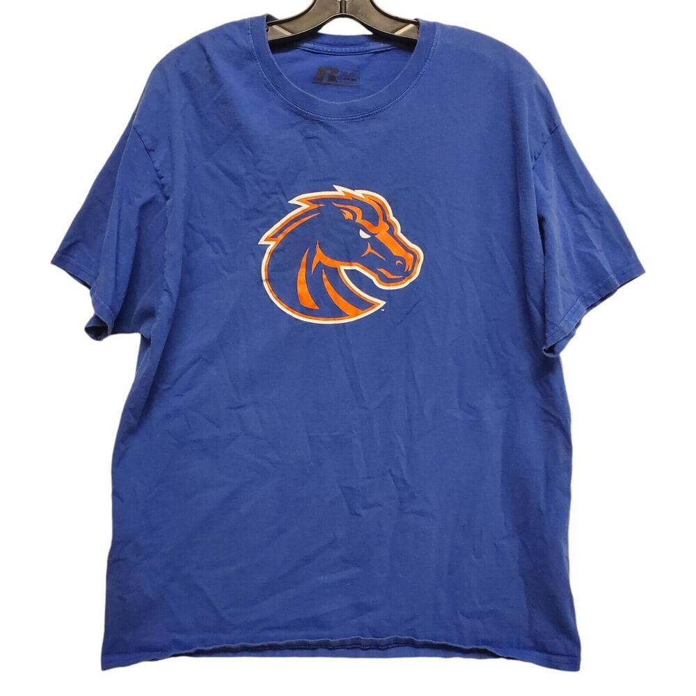 BOISE STATE BRONCOS Shirt Adult XL Blue BIG Horse Logo RUSSELL College Football